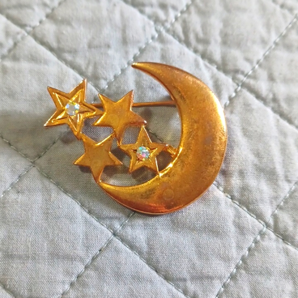 Moon and Stars Brooch